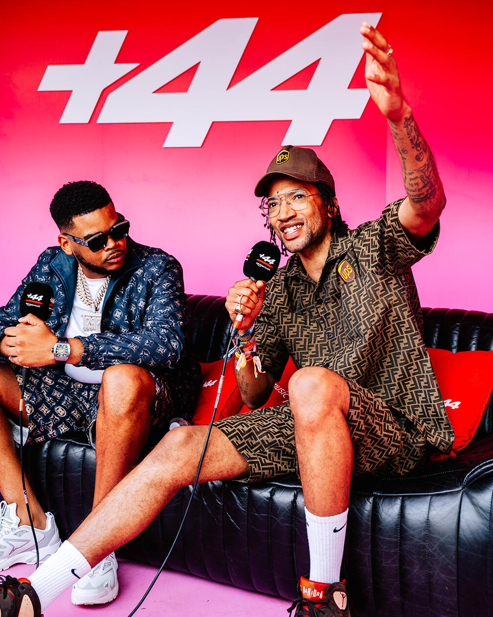 K-Trap and Poet backstage at Wireless Festival for +44 and Amazon Music