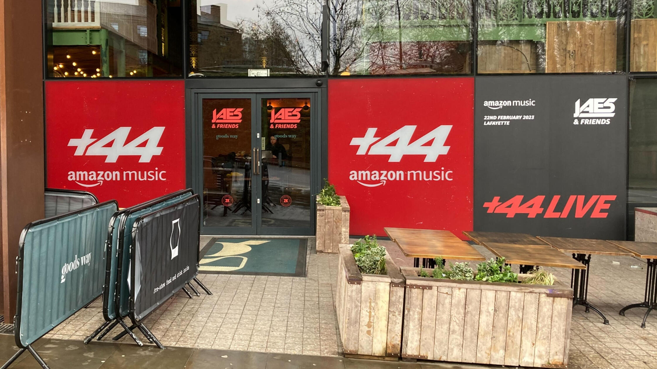 +44 Live Outside Venue Branding